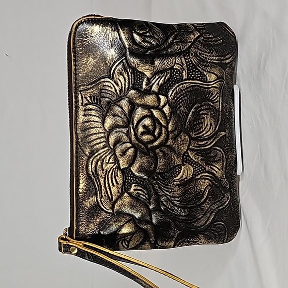 Barrel Bag Patricia Nash Waxed Tooled Rose Leather Cassini